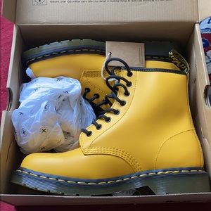 Doc Martens yellow 1460 8-eye lace-up boots